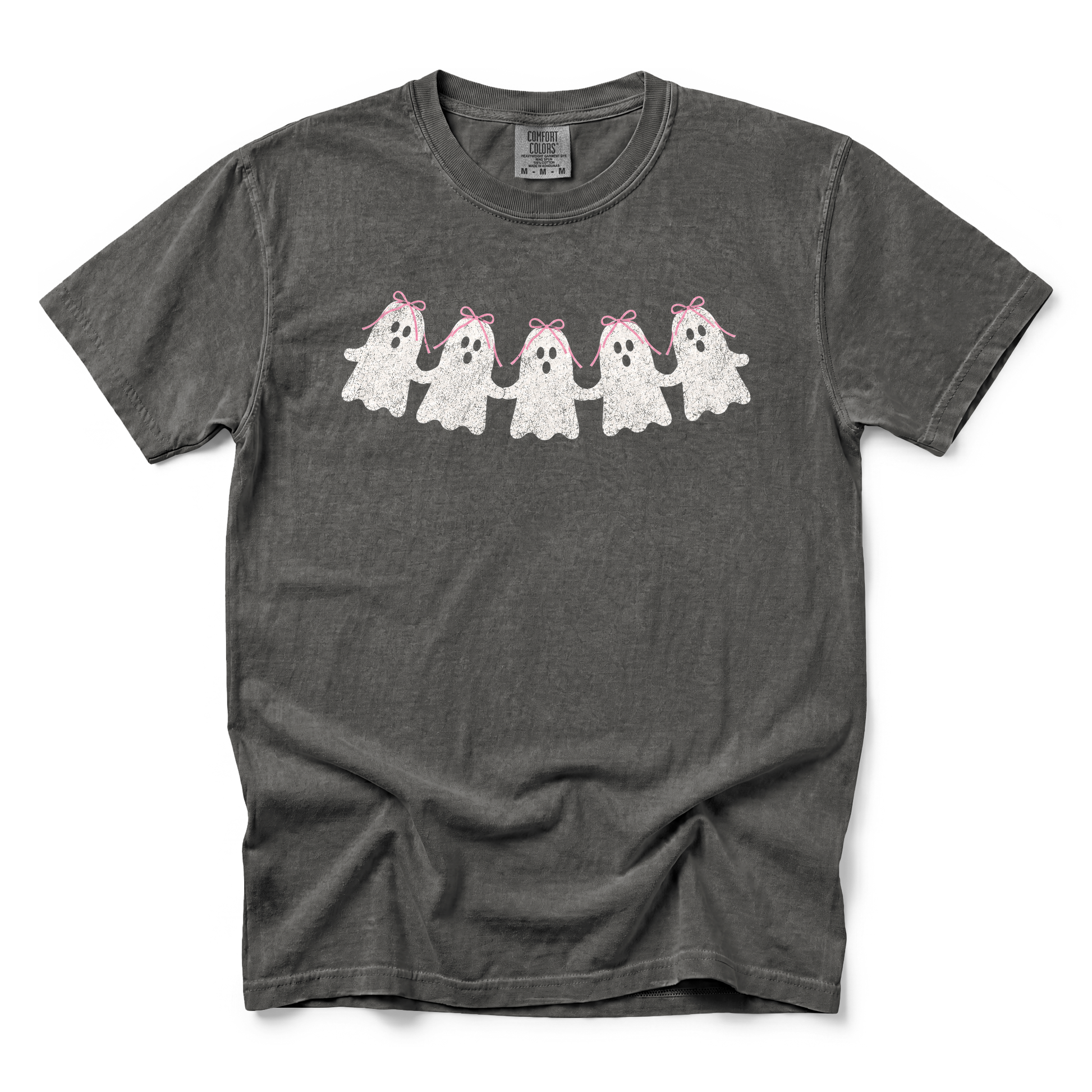 Cute Ghosts graphic on Comfort Colors 1717 in Pepper