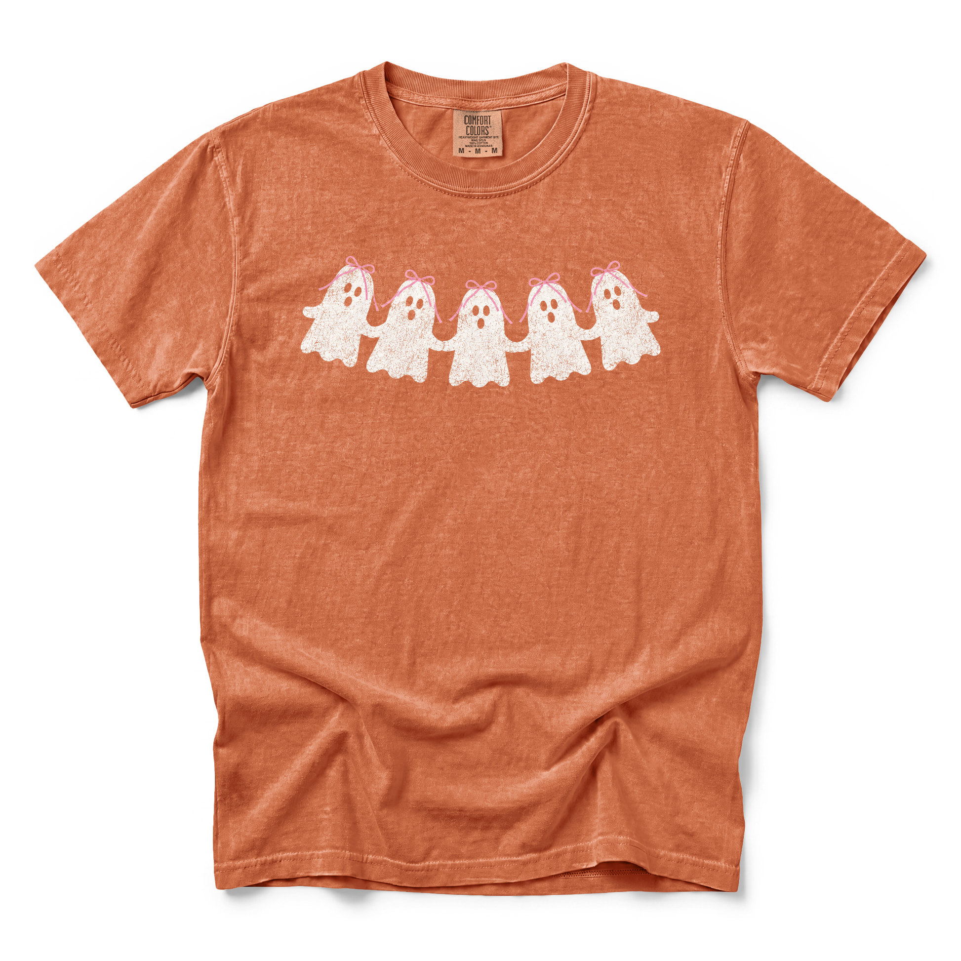 Cute Ghosts graphic on Comfort Colors 1717 in Yam