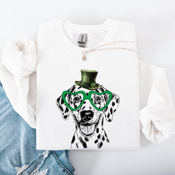 Dalmatian, Adorable Dog, St Patrick's Day, Lucky, Irish Sweatshirt