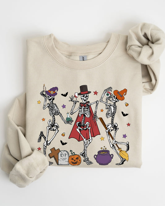 Dancing Skeleton Halloween Party, Trick or Treat, Cute, Fun, Spooky Sweatshirt