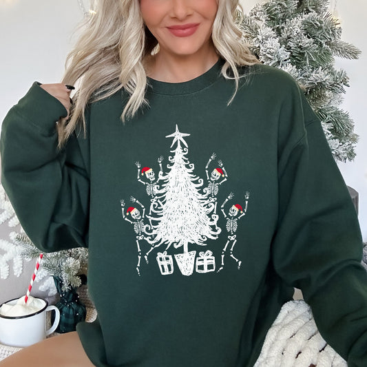 Christmas Dancing Skeletons Vintage Sweatshirt