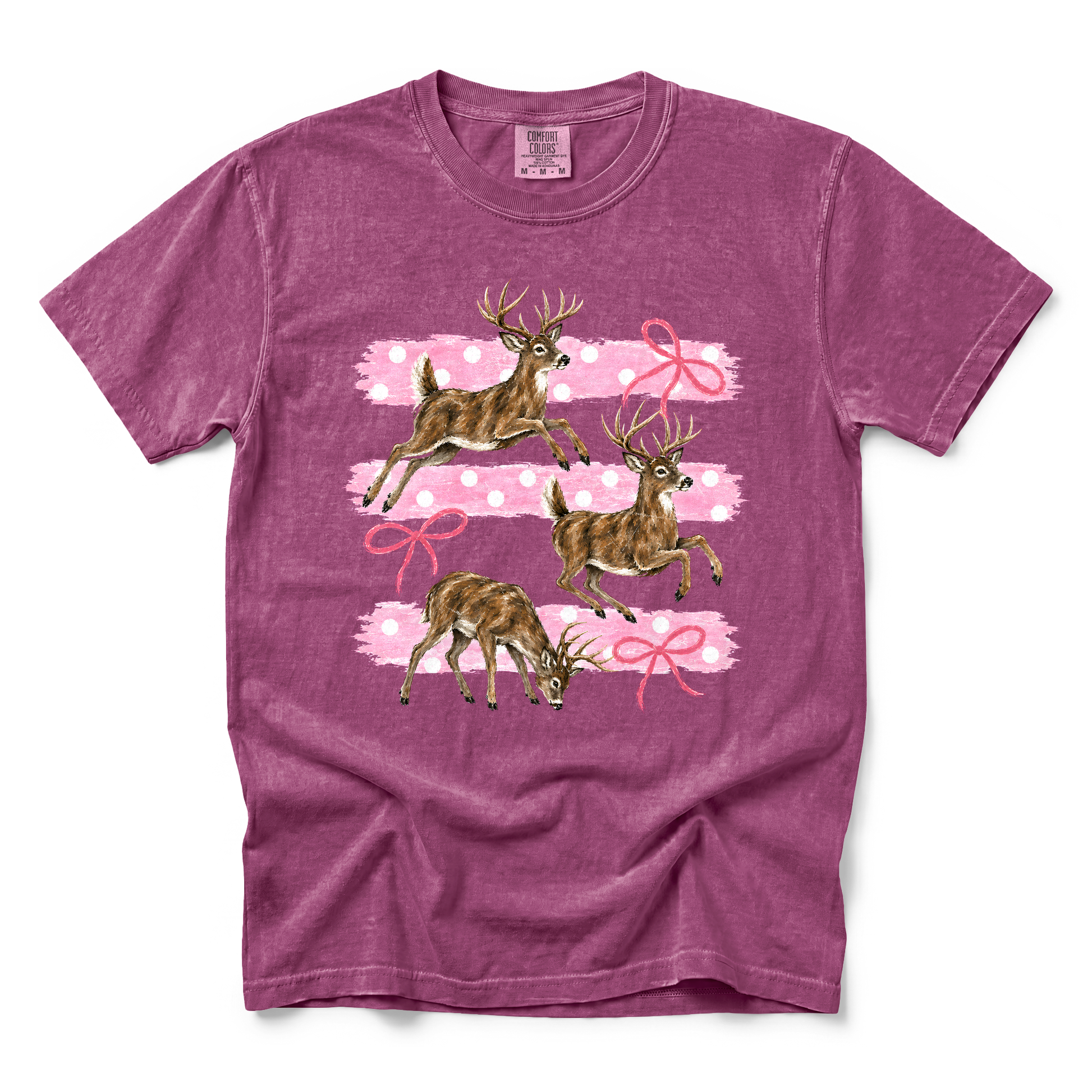Deer graphic on Comfort Colors 1717 in Berry