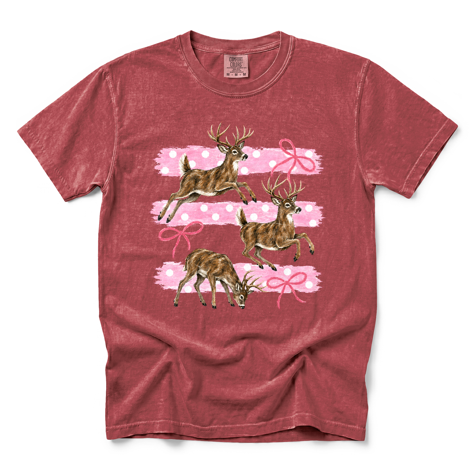 Deer graphic on Comfort Colors 1717 in Brick