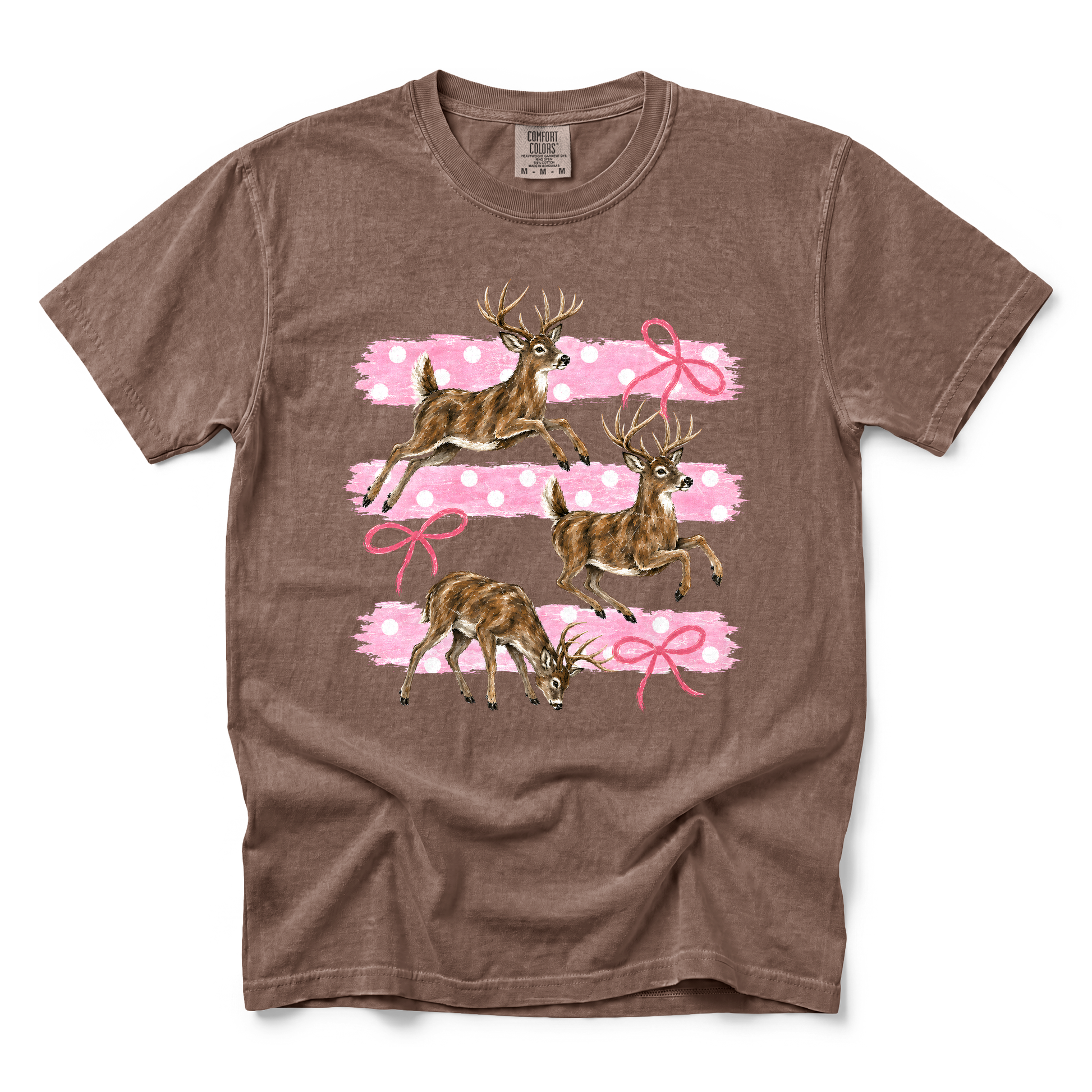 Deer graphic on Comfort Colors 1717 in Espresso