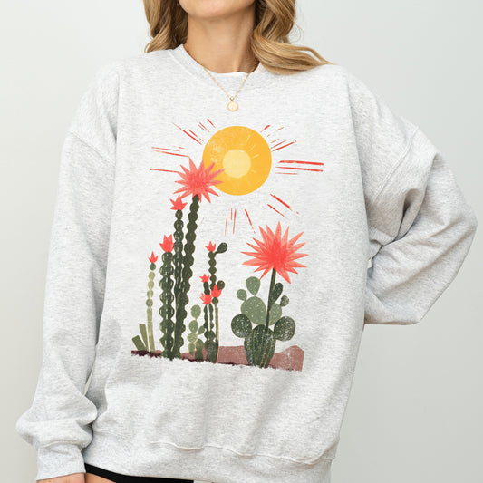 Desert Cactus, Sun Succulent, Western, Plants, Sweatshirt