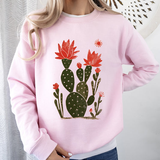 Desert Cactus, Succulent, Country, Western Plants Sweatshirt