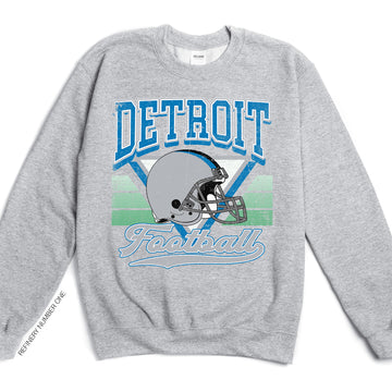Detroit Football Vintage Game Day Two-Sided Reversible Nostalgic Graphic Sweatshirt