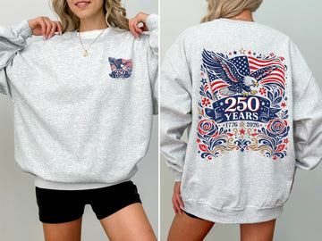 Eagle, Floral, 250 Years, America, Patriotic, USA, 4th of July Sweatshirt