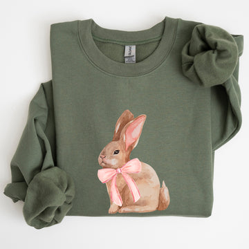Easter Bunny, Pink Bow, Coquette, Soft Girl Era Sweatshirt