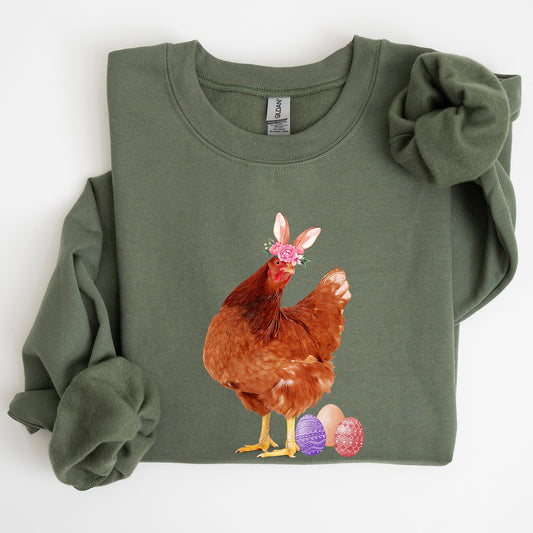 Easter Chicken, Rabbit, Eggs, Funny Sweatshirt