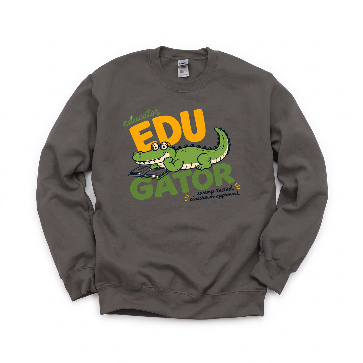 EduGator graphic on Gildan 18000 in Charcoal