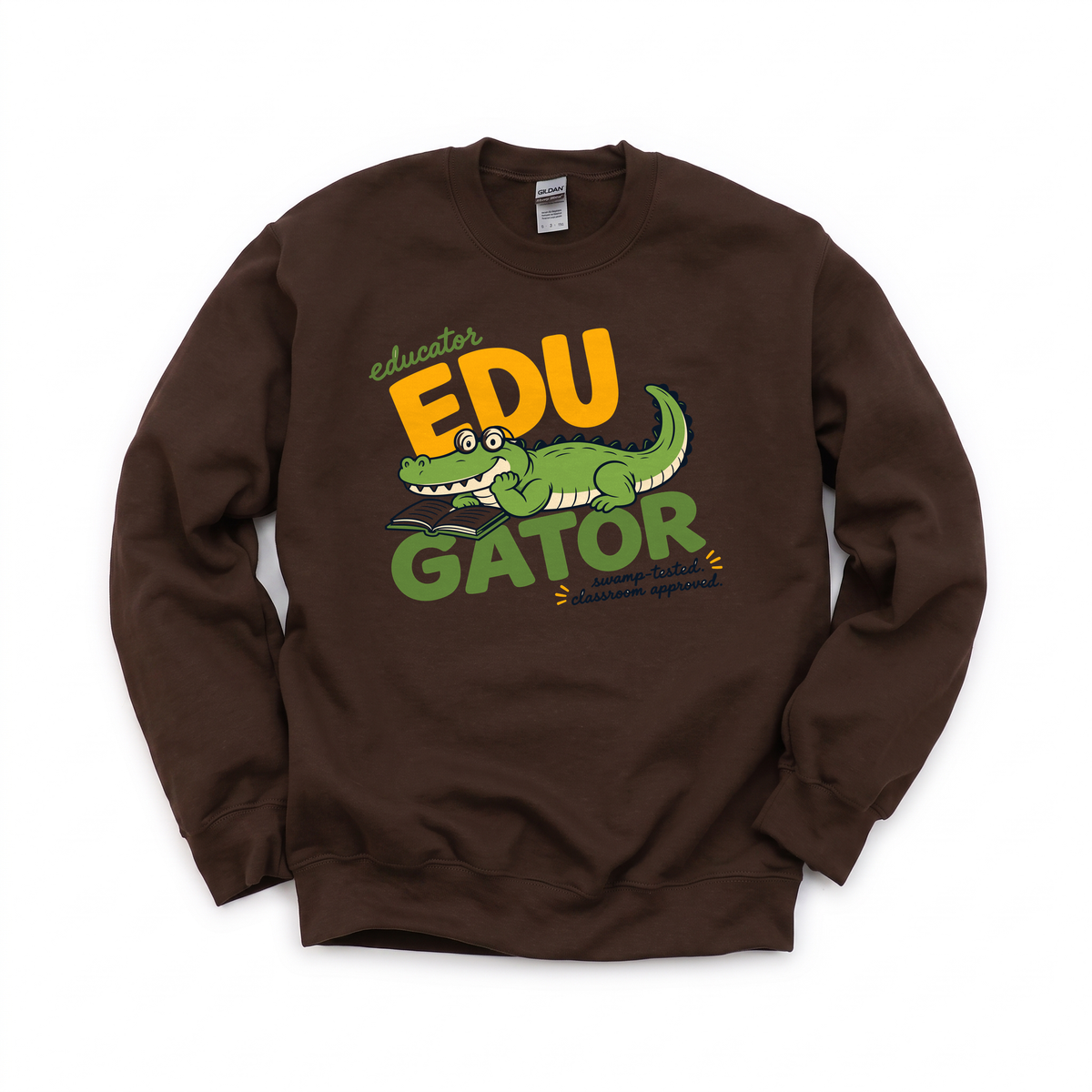 EduGator graphic on Gildan 18000 in Dark Chocolate