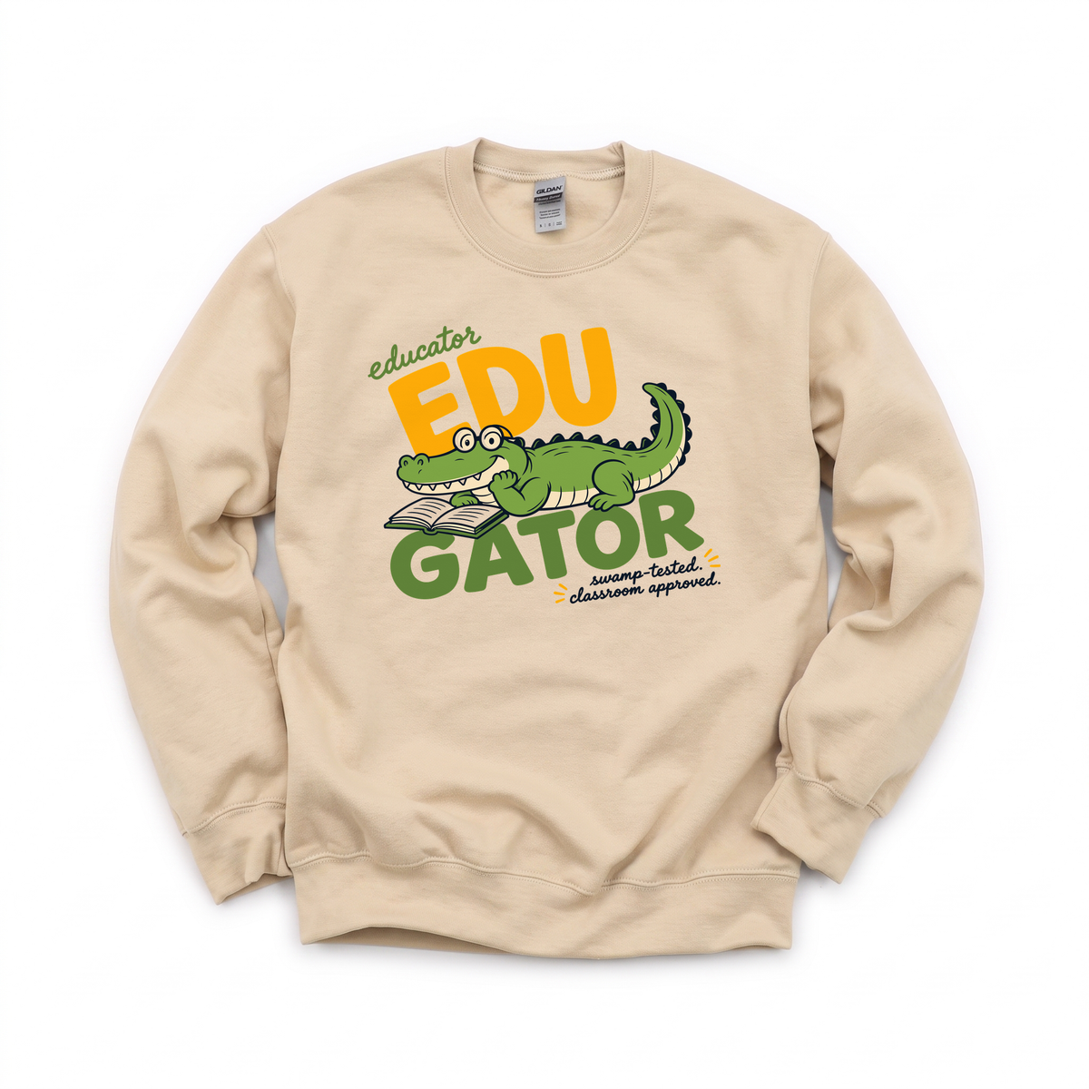 EduGator graphic on Gildan 18000 in Sand
