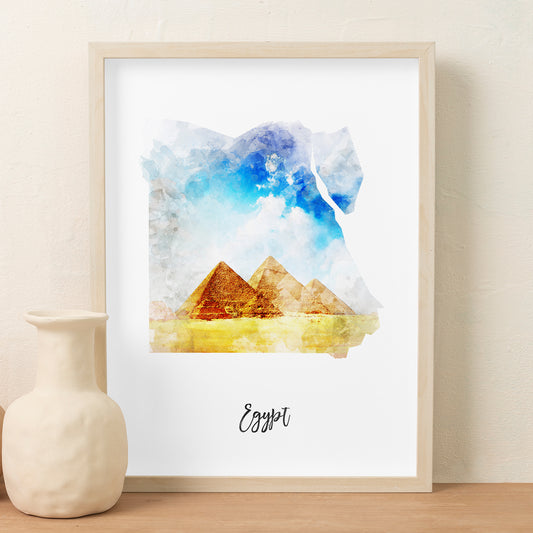 Egypt Watercolor Map