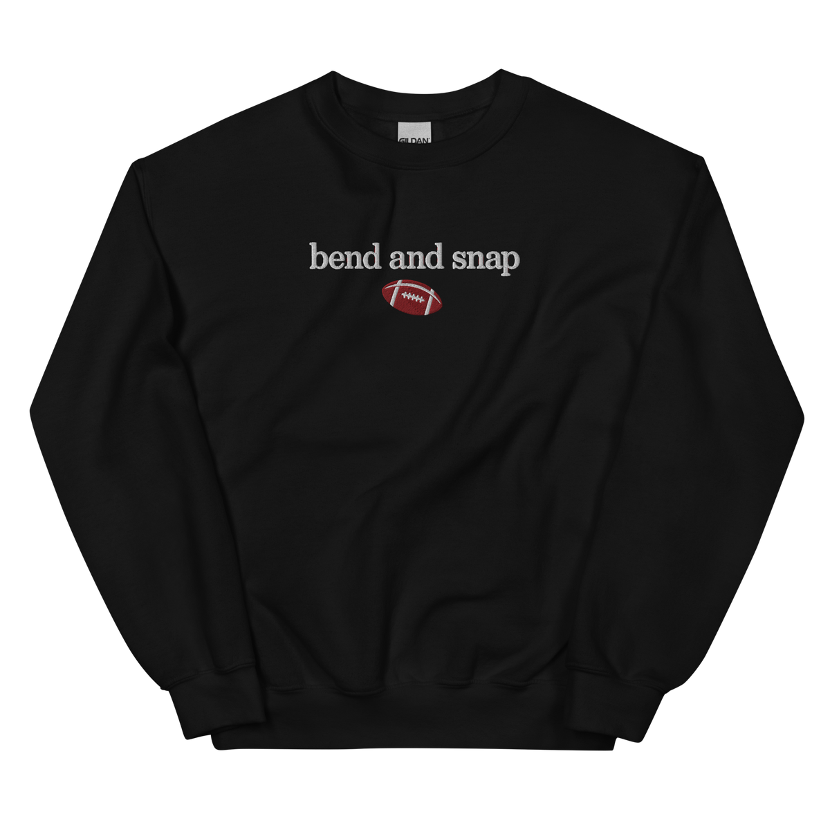 Bend and Snap graphic on Gildan 18000 in Black