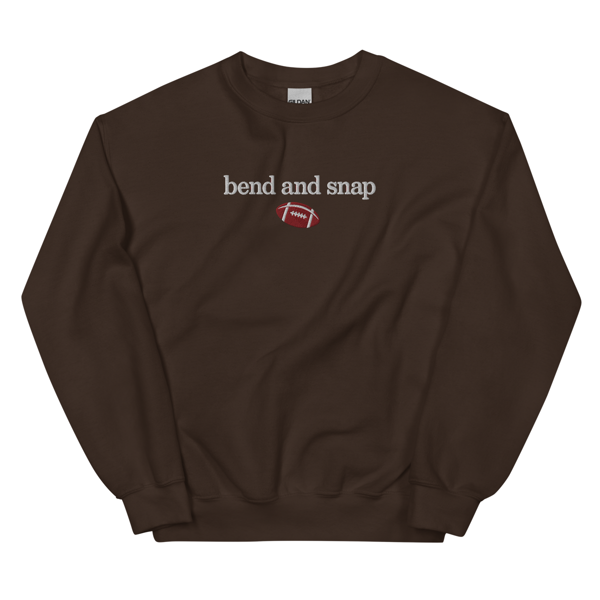 Bend and Snap graphic on Gildan 18000 in Dark Chocolate