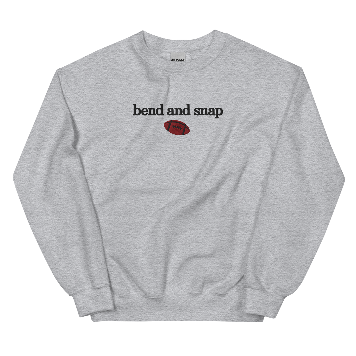 Bend and Snap graphic on Gildan 18000 in Sport Grey