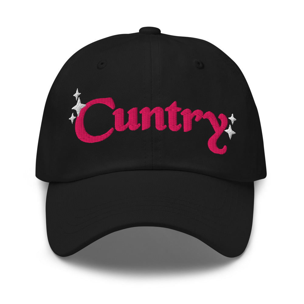 Country Word Art embroidered hat product photo in Black