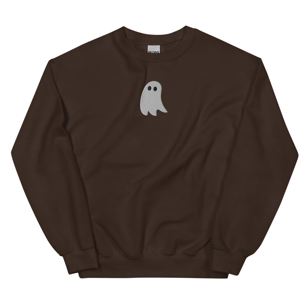 Cute Ghost graphic on Gildan 18000 in Dark Chocolate