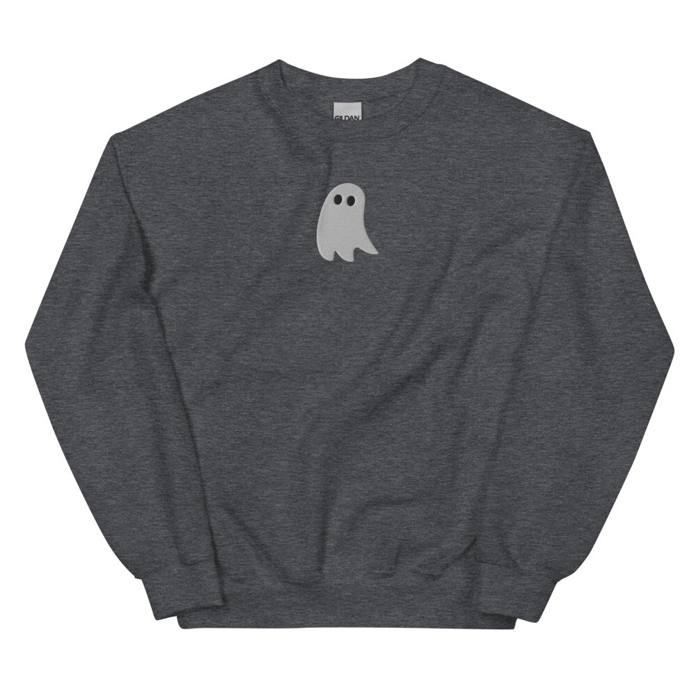 Cute Ghost graphic on Gildan 18000 in Dark Heather