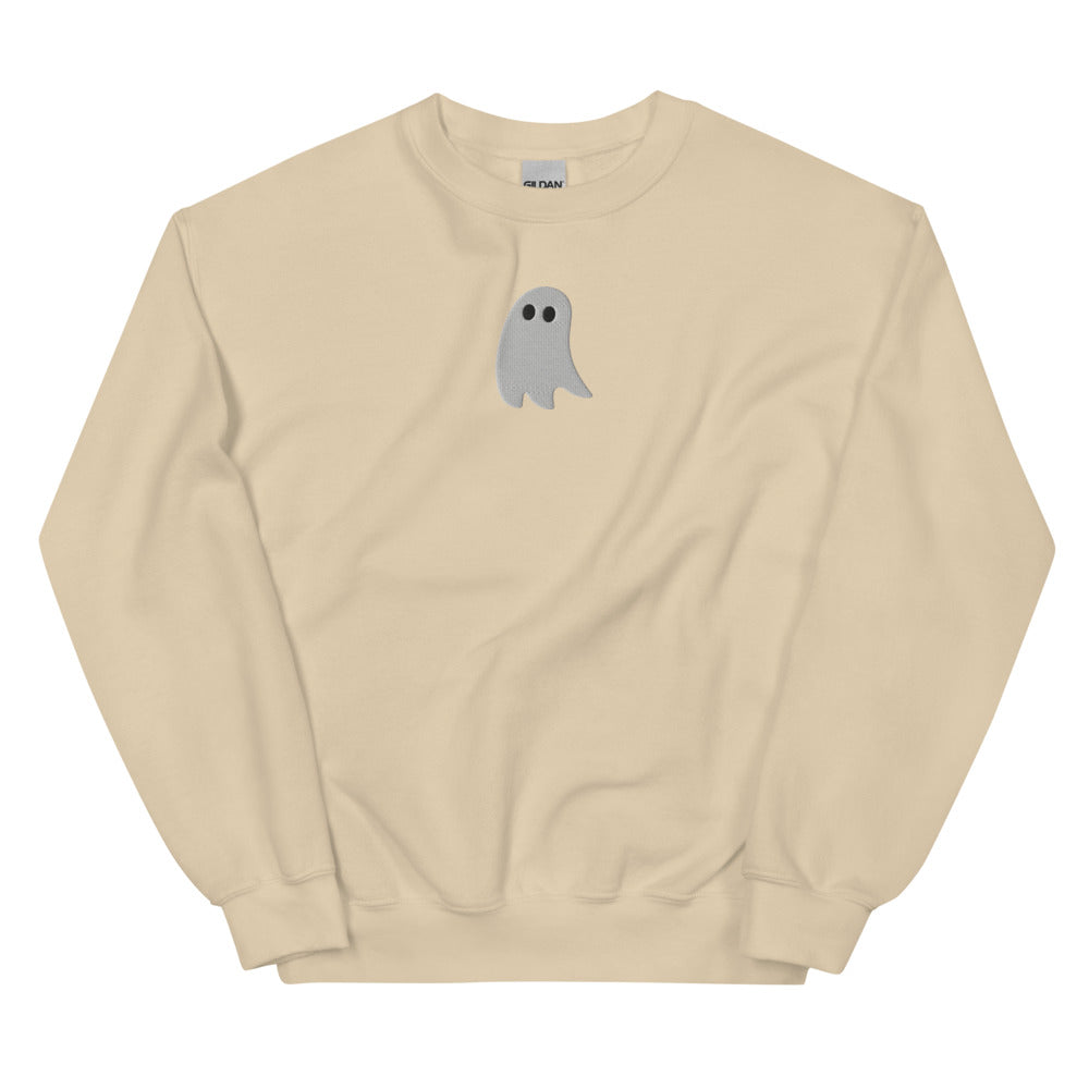 Cute Ghost graphic on Gildan 18000 in Sand
