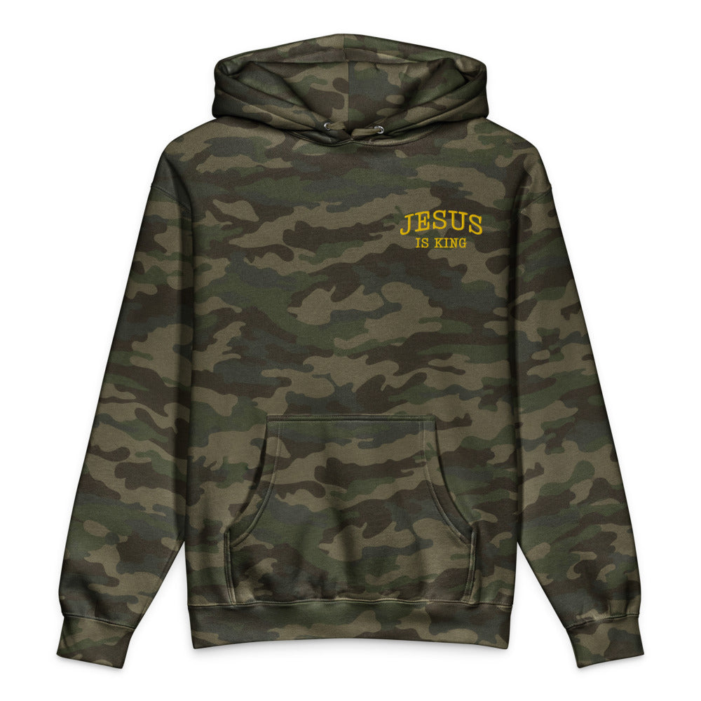 Jesus Is King graphic on Independent Trading Co. IND4000 in Forest Camo