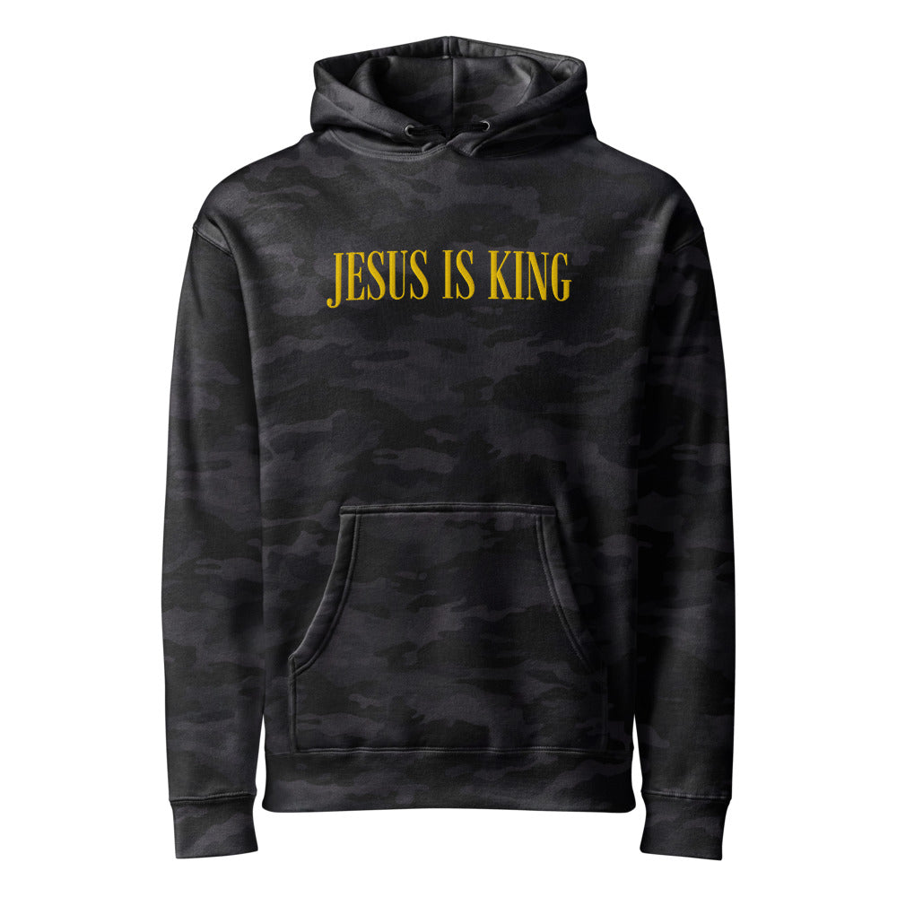 Jesus Is King graphic on Independent Trading Co. IND4000 in Black Camo
