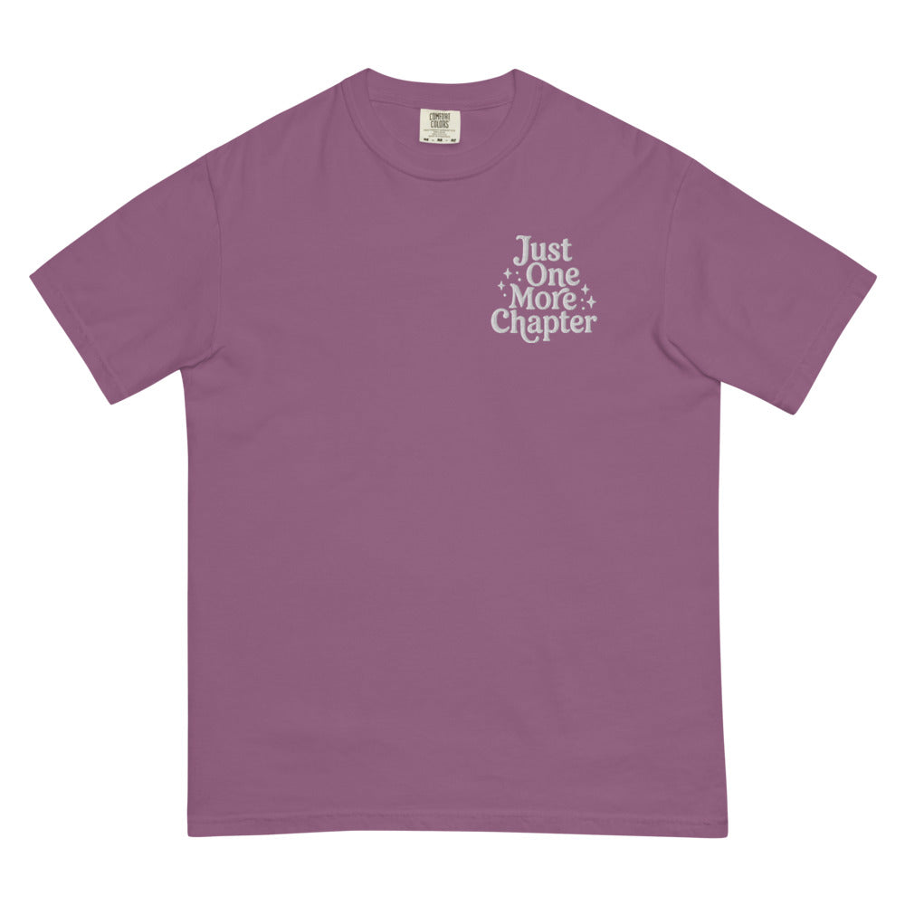 Just One More Chapter graphic on Comfort Colors 1717 in Berry