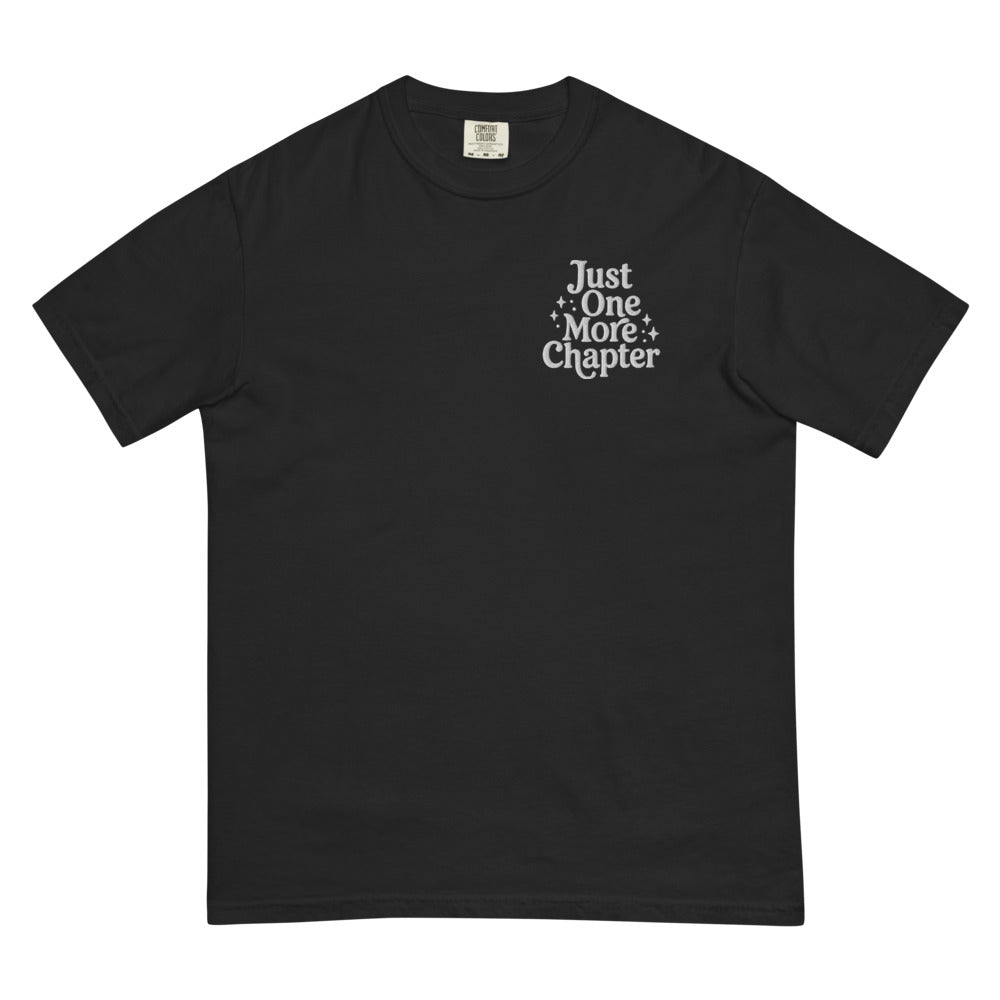 Just One More Chapter graphic on Comfort Colors 1717 in Black