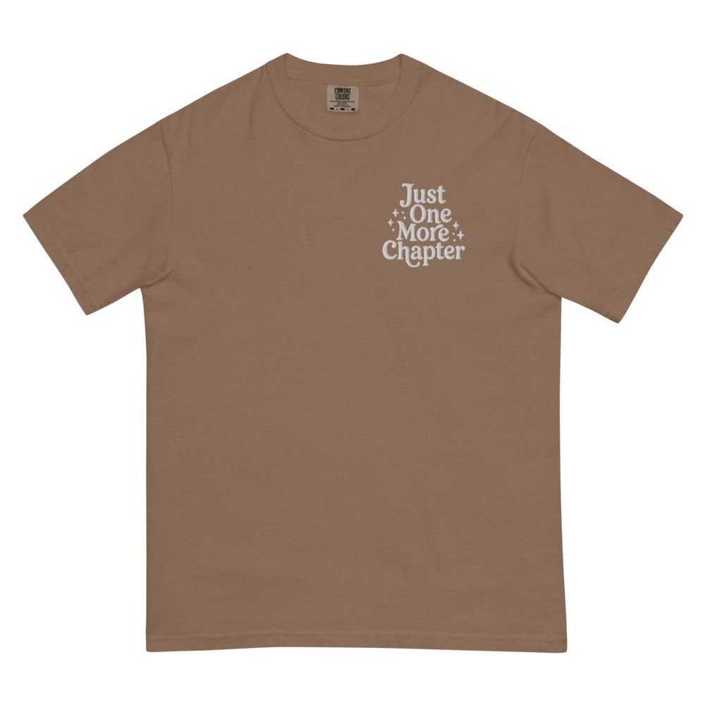Just One More Chapter graphic on Comfort Colors 1717 in Espresso