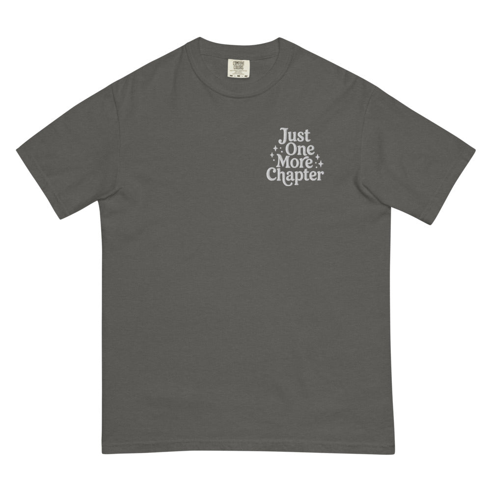 Just One More Chapter graphic on Comfort Colors 1717 in Pepper