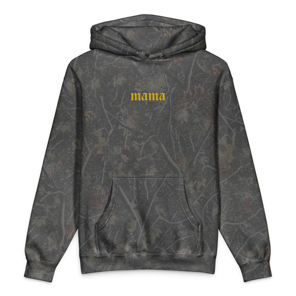 Mama graphic on Independent Trading Co. IND4000 in Darkwood Tree Camo