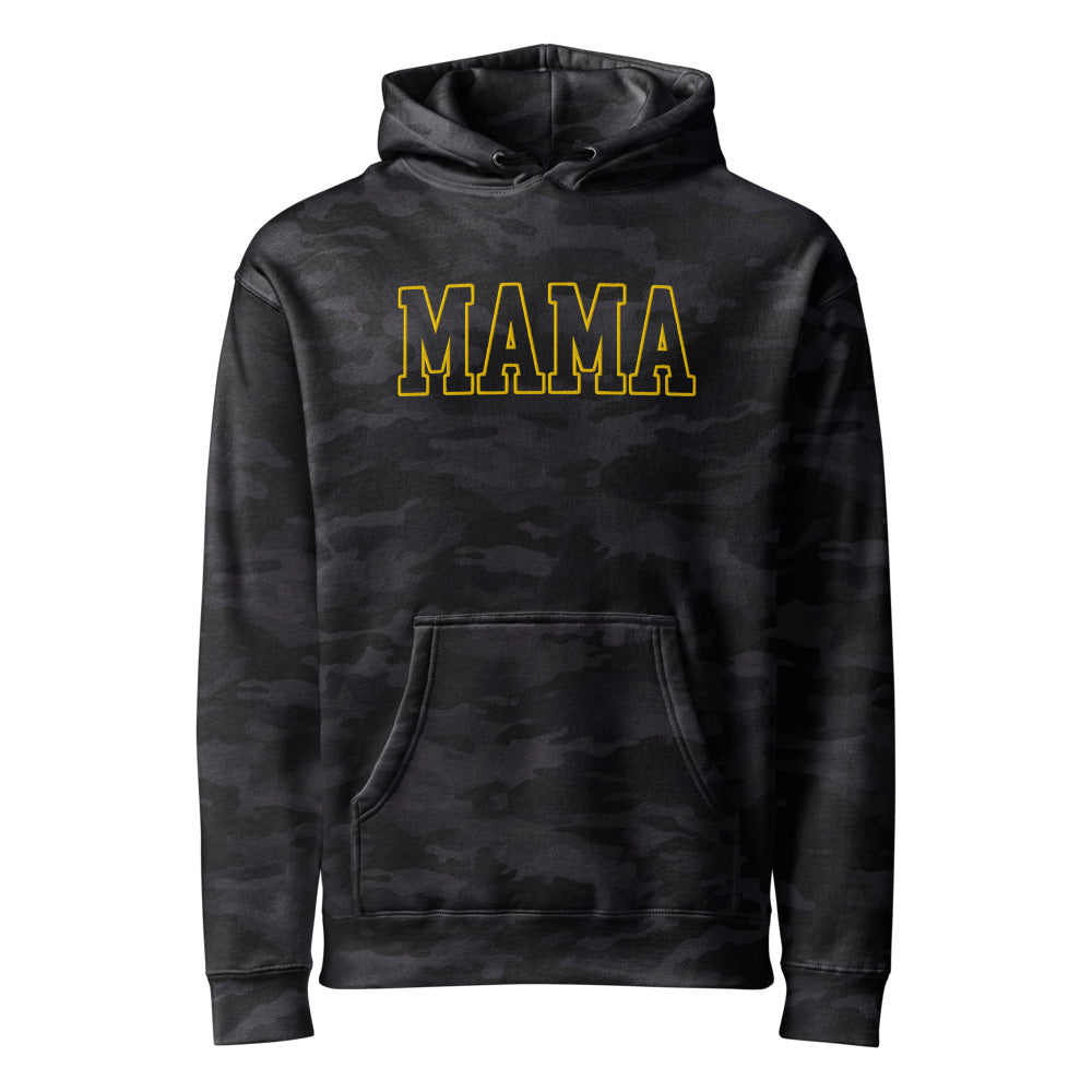 Mama Outline Text graphic on Independent Trading Co. IND4000 in Black Camo