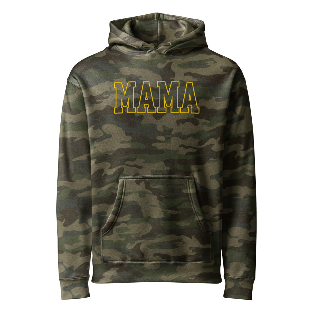 Mama Outline Text graphic on Independent Trading Co. IND4000 in Green Camo