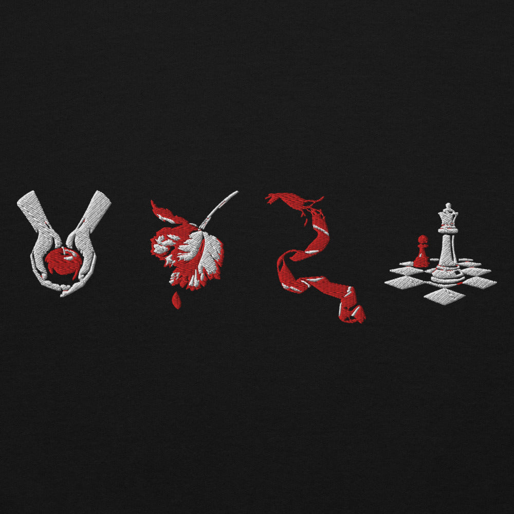 Twilight Saga Book Covers graphic on Gildan 18000 in Black