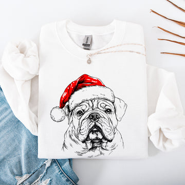 English Bulldog, Santa, Dog, Christmas, Dog Lover, Pet Sweatshirt