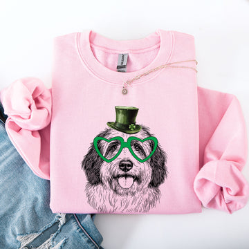 English Sheepdog, Adorable Dog, St Patrick's Day, Lucky, Irish Sweatshirt