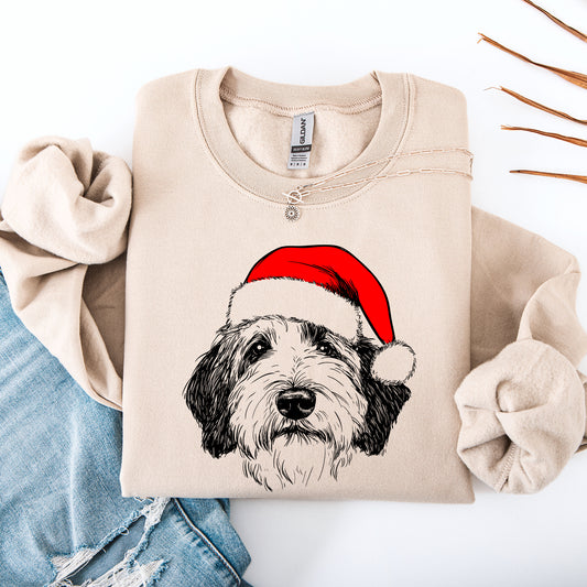 English Sheepdog, Santa, Dog, Christmas, Dog Lover, Pet Sweatshirt