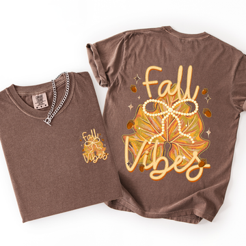 Fall Vibes, Coquette, Front and Back, Leaves, Autumn, Comfort Colors T-Shirt