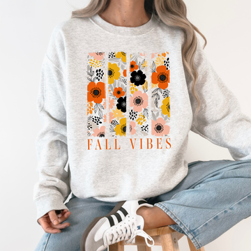 Fall Vibes, Floral Stripes, Beautiful Autumn Sweatshirt