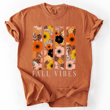 Fall Vibes, Floral Stripes, Beautiful Autumn, Comfort Colors T-Shirt