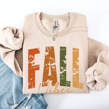 Fall Vibes, Retro Varsity, Autumn, Pumpkin Sweatshirt