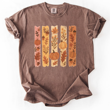 Fall, Brush Stroke, Floral, Pumpkin, Autumn, Comfort Colors T-Shirt