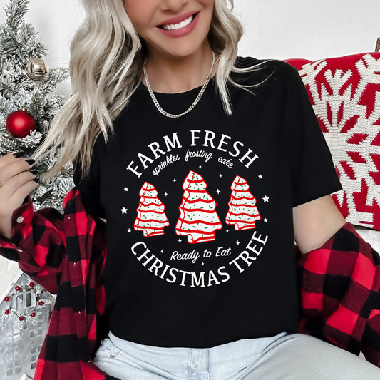 Farm Fresh Christmas Tree, Cakes, Little Debbit, Retro, Sweets Super Soft Tees