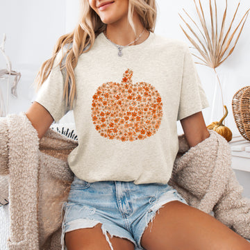 Floral Pumpkin, Autumn Flowers, Fall, Tshirt