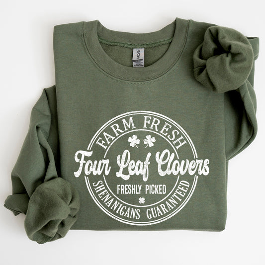 Four Leaf Clovers Farm, St Patrick's Day Sweatshirt