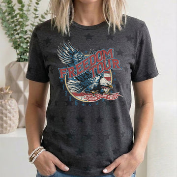 Freedom Tour, America, 1776, 4th of July, Star Pattern T-Shirt