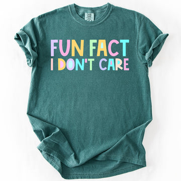 Fun Fact I Don't Care, Colorful Pastel, Funny, Sassy, Comfort Colors T-Shirt