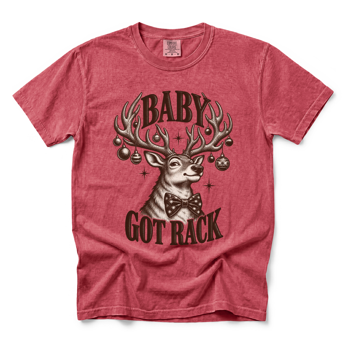 Baby Got Rack graphic on Comfort Colors 1717 in Crimson