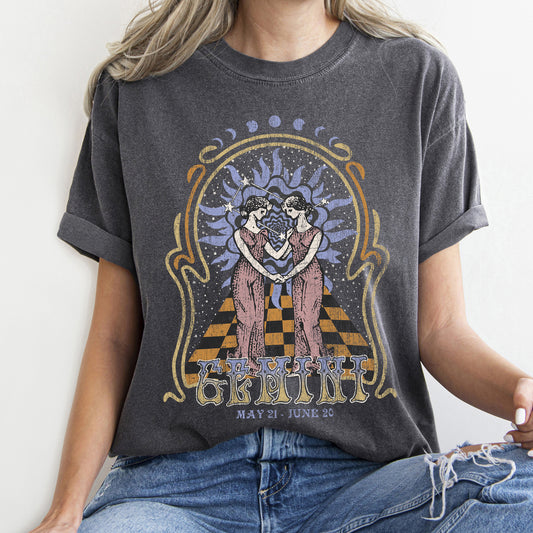 Gemini Zodiac Comfort Colors Tees, Horoscope, Astrology